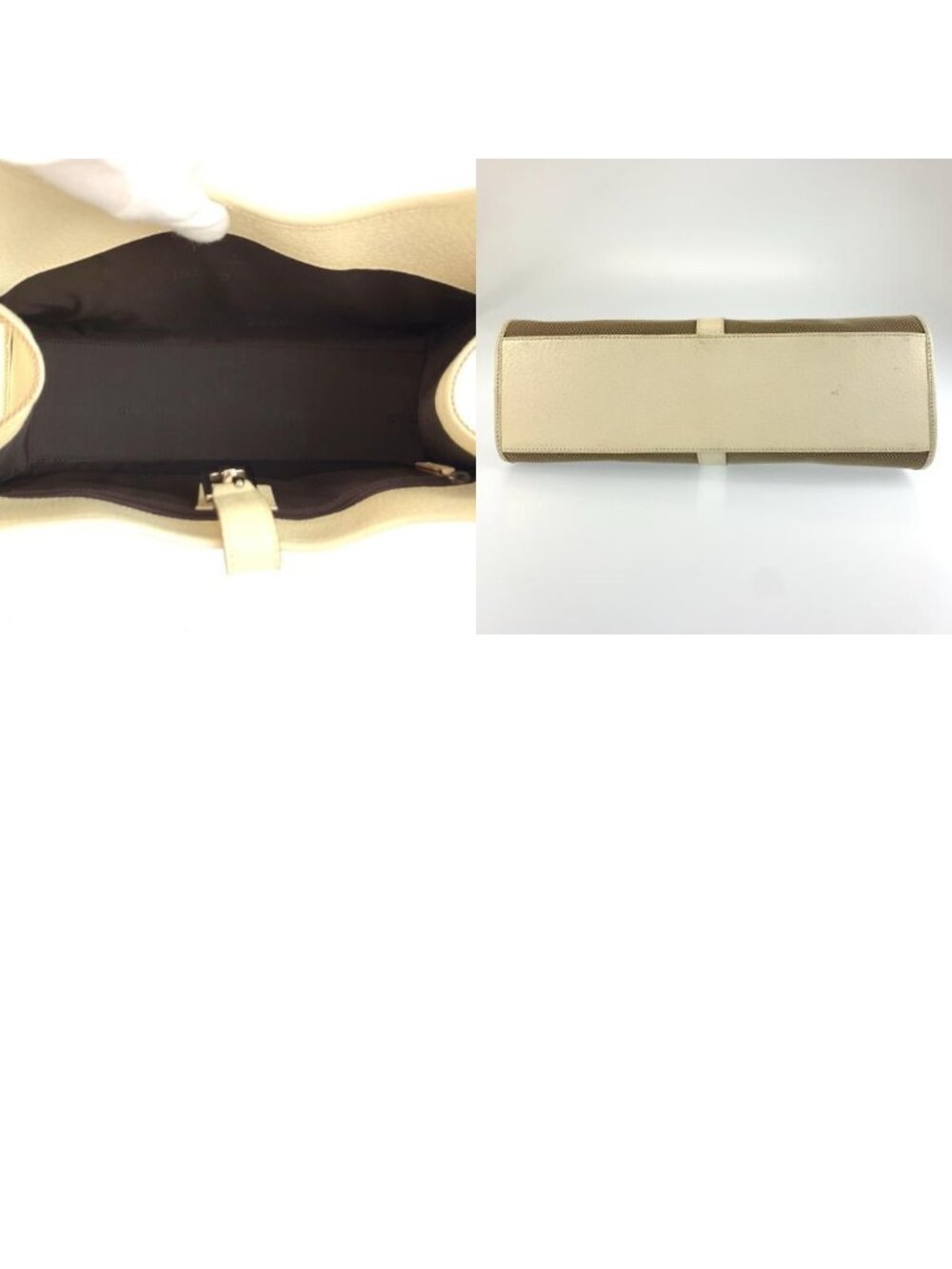 Gucci Jackie Beige Ivory Canvas Leather Tote Bag - Picture 9 of 9